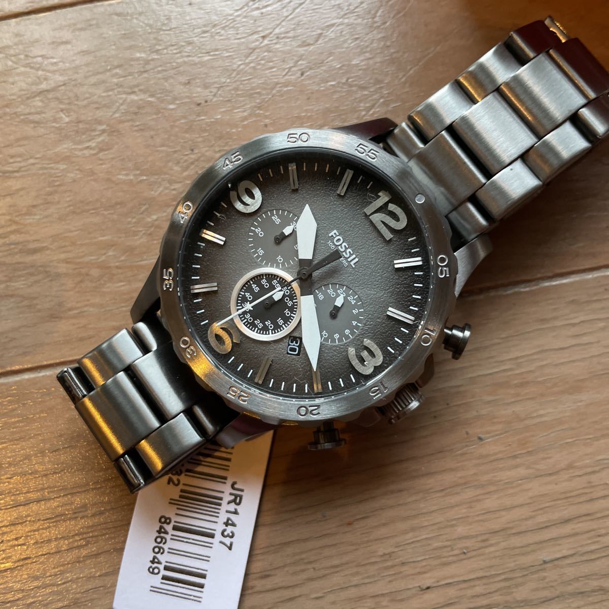  Shop Authentic Fossil Nate Chronograph Gunmetal Dial Grey Steel Strap Watch for Men - JR1437 - Luxxuri