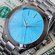  Shop Authentic Michael Kors Runway Blue Dial Silver Steel Strap Watch for Women - MK3292 - Luxxuri