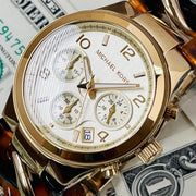  Shop Authentic Michael Kors Runway Gold Dial Two Tone Steel Strap Watch for Women - MK4222 - Luxxuri