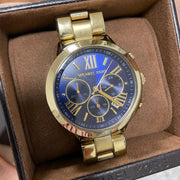  Shop Authentic Michael Kors Bradshaw Chronograph Blue Dial Gold Steel Strap Watch For Women - MK5923 - Luxxuri