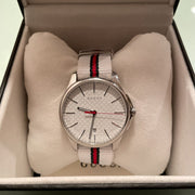  Shop Authentic Gucci G Timeless Quartz White DIal White NATO Strap Watch For Men - YA126322 - Luxxuri
