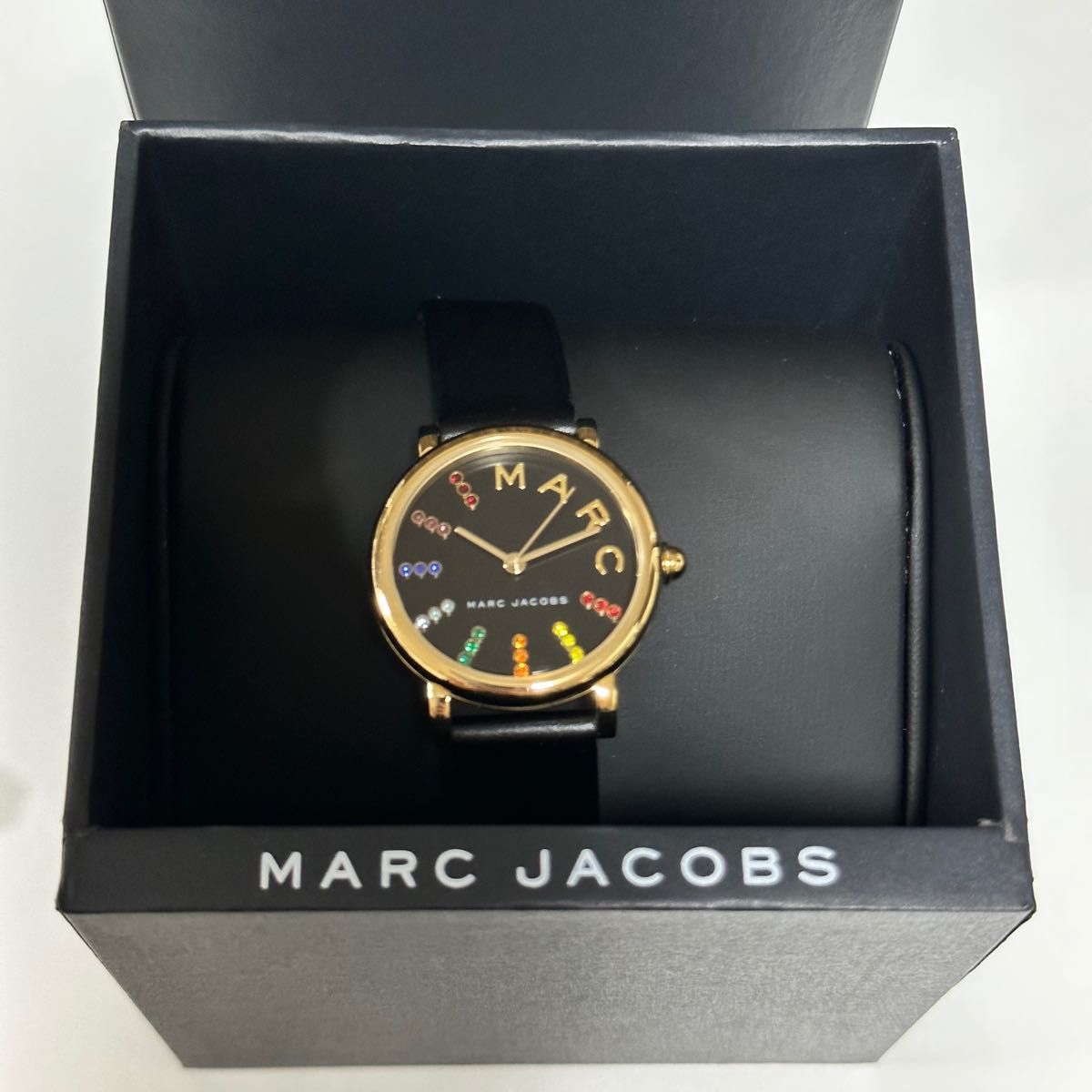  Shop Authentic Marc Jacobs Roxy Black Dial Black Leather Strap Watch for Women - MJ1592 - Luxxuri