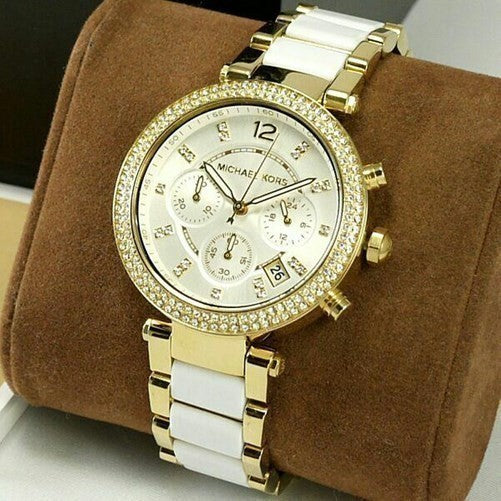  Shop Authentic Michael Kors Parker White Dial Two Tone Steel Strap Watch for Women - MK6119 - Luxxuri