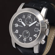  Shop Authentic Marc Jacobs Larry Chronograph Black Dial Black Leather Strap Watch for Men - MBM5033 - Luxxuri