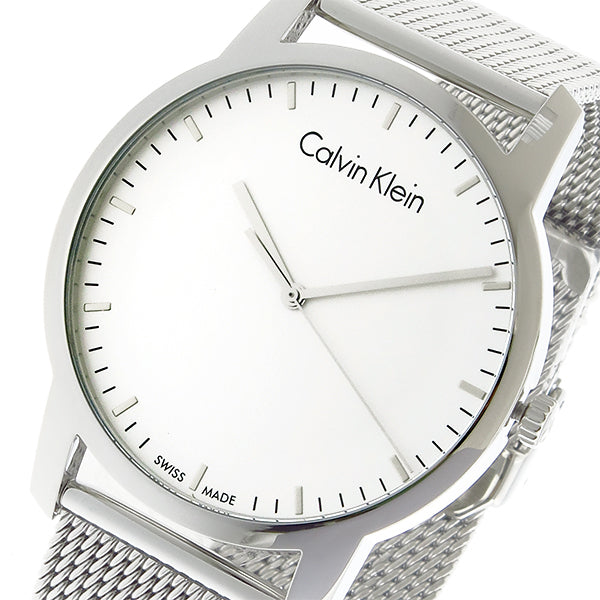  Shop Authentic Calvin Klein City Chronograph White Dial Silver Mesh Bracelet Watch for Men - K2G2G126 - Luxxuri