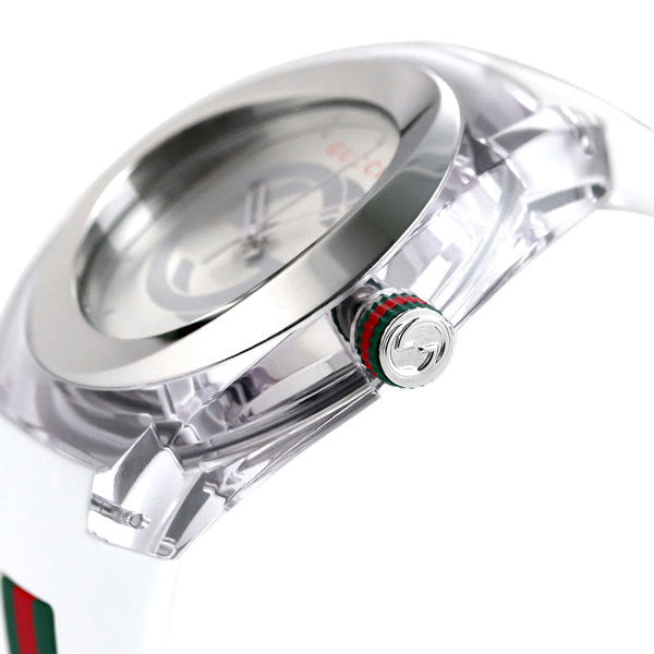  Shop Authentic Gucci SYNC XXL White Dial White Rubber Strap Watch For Men - YA137102 - Luxxuri