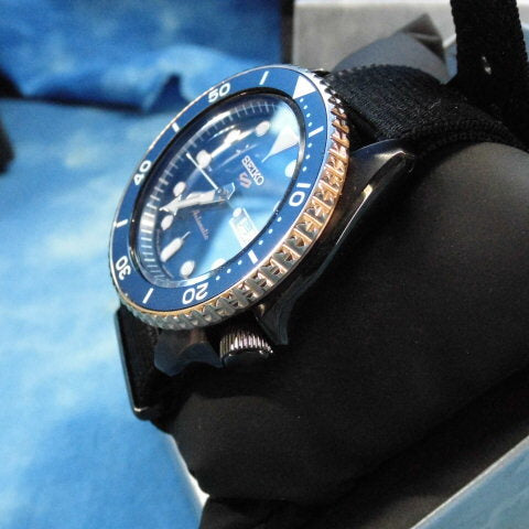  Shop Authentic Seiko 5 Sports Automatic Blue Dial Black NATO Strap Watch for Men - SBSA098 - Luxxuri