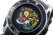 Shop Authentic Gucci Dive Tiger Black Dial Black Rubber Strap Watch For Men - YA136318 - Luxxuri