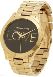  Shop Authentic Michael Kors Slim Runway Black Dial Gold Steel Strap Watch for Women - MK3803 - Luxxuri