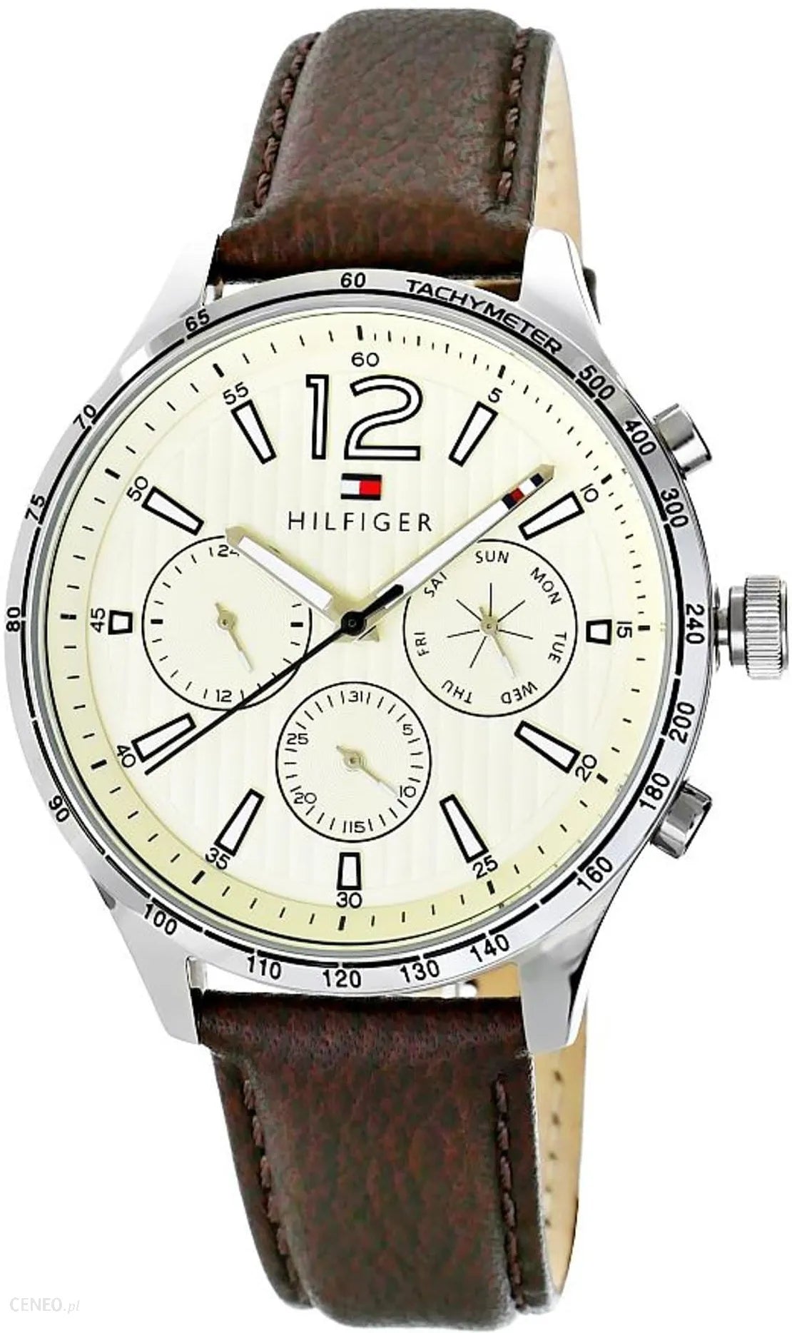  Shop Authentic Tommy Hilfiger Gavin Chronograph White Dial Brown Leather Strap Watch for Men - 1791467 - Luxxuri