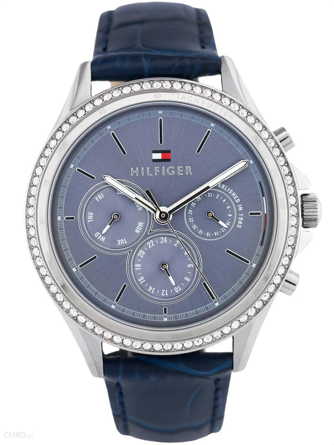  Shop Authentic Tommy Hilfiger Ari Quartz Diamonds Blue Dial Blue Leather Strap Watch for Women - 1781979 - Luxxuri
