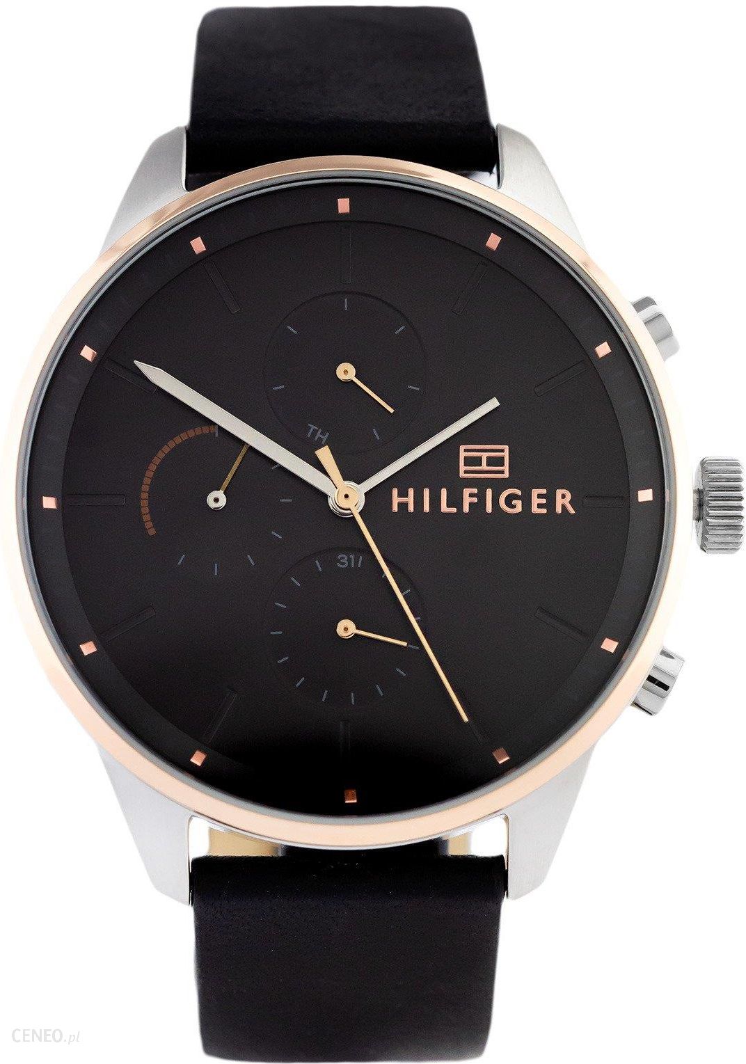 Shop Authentic Tommy Hilfiger Chase Chronograph Quartz Grey Dial Black Leather Strap Watch For Men - 1791488 - Luxxuri