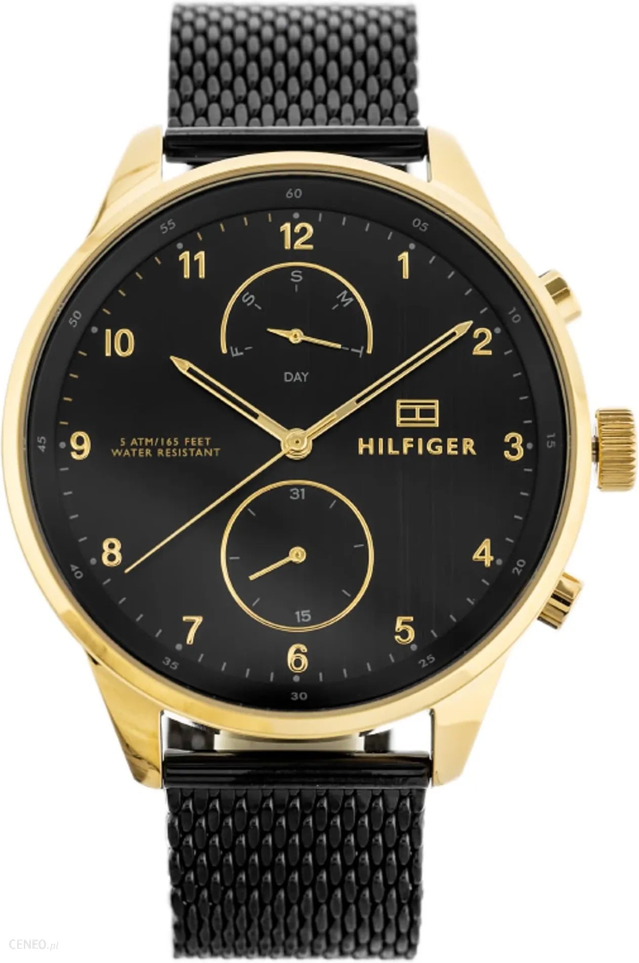  Shop Authentic Tommy Hilfiger Chase Quartz Black Dial Black Mesh Bracelet Watch for Men - 1791580 - Luxxuri
