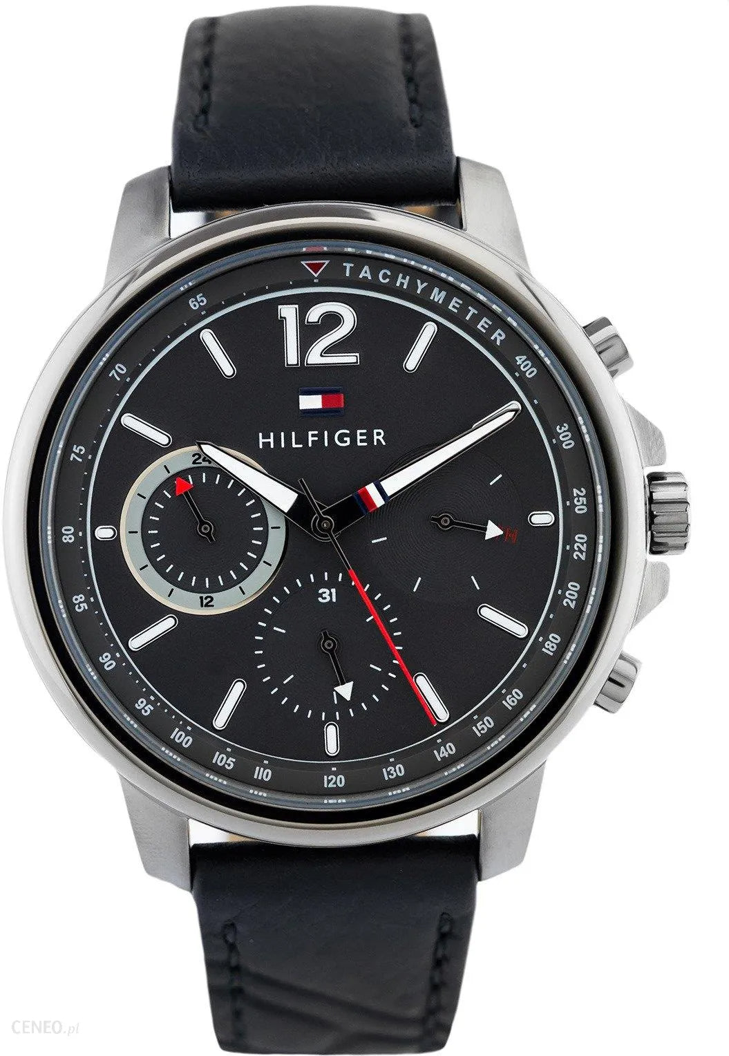  Shop Authentic Tommy Hilfiger London Chronograph Grey Dial Black Leather Strap Watch for Men - 1791533 - Luxxuri