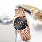  Shop Authentic Calvin Klein Minimal Black Dial Rose Gold Mesh Bracelet Watch for Men - K3M22621 - Luxxuri