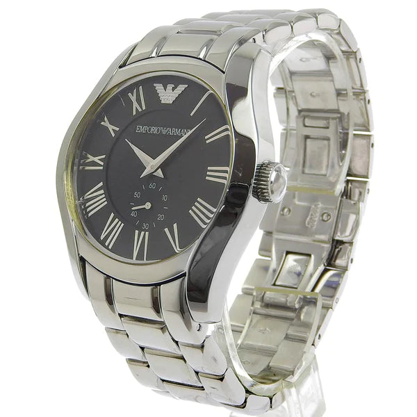  Shop Authentic Emporio Armani Valente Black Dial Silver Steel Strap Watch For Men - AR0680 - Luxxuri