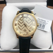  Shop Authentic Gucci Eryx Automatic Chevron Gold Dial Black Leather Strap Watch For Men - YA126340 - Luxxuri