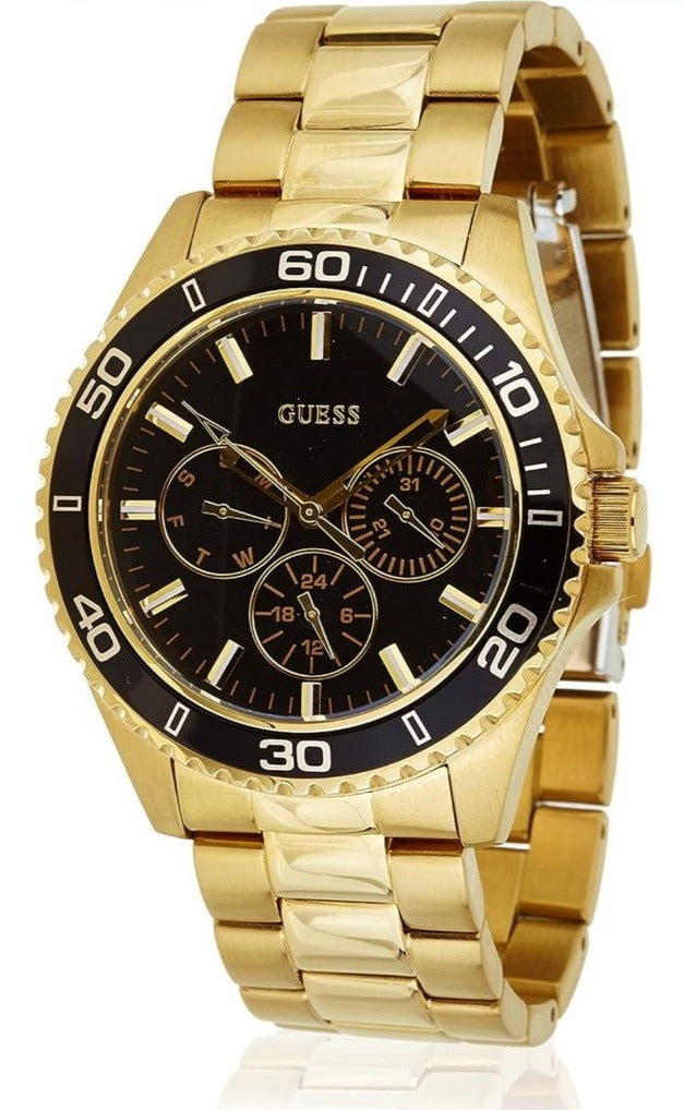  Shop Authentic Guess Chaser Chronograph Black Dial Gold Steel Strap Watch for Men - W0170G2 - Luxxuri