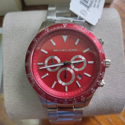  Shop Authentic Michael Kors Layton Chronograph Red Dial Silver Steel Strap Watch For Men - MK8822 - Luxxuri