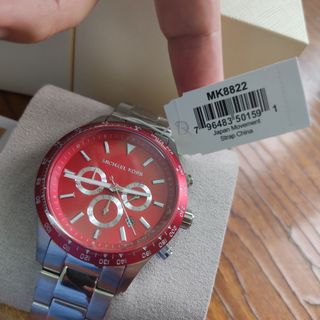  Shop Authentic Michael Kors Layton Chronograph Red Dial Silver Steel Strap Watch For Men - MK8822 - Luxxuri