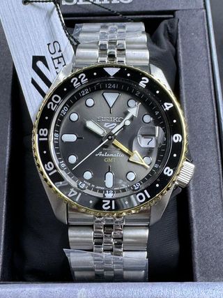  Shop Authentic Seiko 5 Sports GMT US Special Edition Automatic Grey Dial Silver Steel Strap Watch For Men - SSK021K1 - Luxxuri