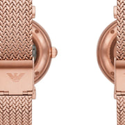  Shop Authentic Emporio Armani Meccanico Automatic White Dial Rose Gold Mesh Strap Watch For Women - AR60063 - Luxxuri