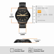  Shop Authentic Armani Exchange Hampton Chronograph Black Dial Black Steel Strap Watch For Men - AX2413 - Luxxuri