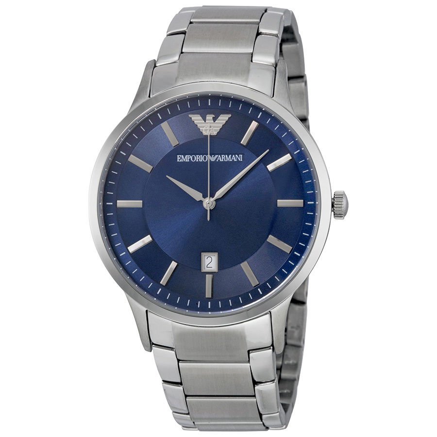 Shop Authentic Emporio Armani Renato Blue Dial Silver Steel Strap Watch For Men - AR2477 - Luxxuri