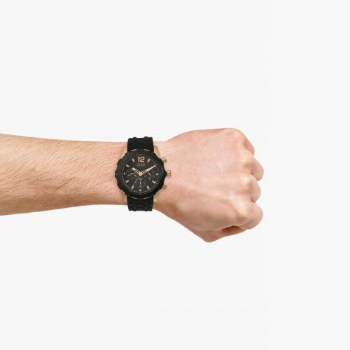  Shop Authentic Guess Caliber Chronograph Black Dial Black Rubber Strap Watch for Men  - W0864G2 - Luxxuri
