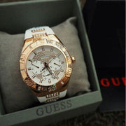  Shop Authentic Guess Luna Diamonds White Dial White Rubber Strap Watch for Women - W0653L4 - Luxxuri