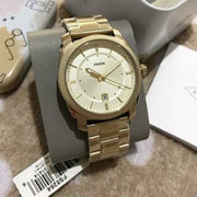  Shop Authentic Fossil Machine Gold Dial Gold Steel Strap Watch for Men - FS5264 - Luxxuri