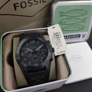  Shop Authentic Fossil Nate Chronograph Black Dial Black Leather Strap Watch for Men - JR1510 - Luxxuri