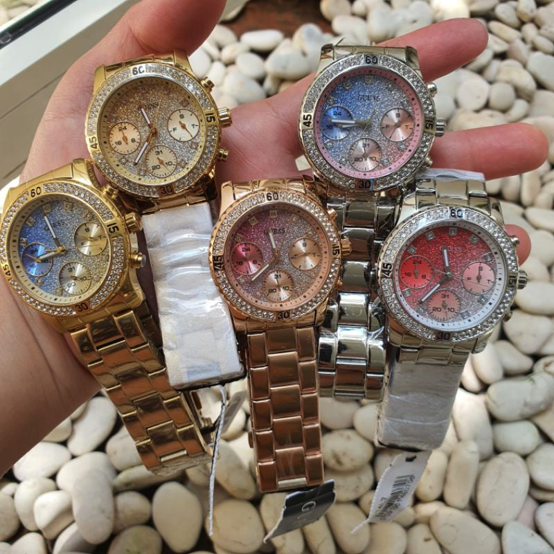  Shop Authentic Guess Confetti Diamonds Silver Dial Silver Steel Strap Watch for Women - W0774L7 - Luxxuri