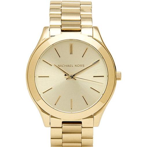  Shop Authentic Michael Kors Slim Runway Gold Dial Gold Stainless Steel Strap Watch for Women - MK3179 - Luxxuri