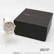  Shop Authentic Marc Jacobs Lidia Stripe White Dial White Leather Strap Watch for Women - MBM1164 - Luxxuri