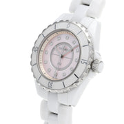  Shop Authentic Chanel J12 Quartz Diamonds Pink Dial White Steel Strap Watch for Women - J12 H5513 - Luxxuri