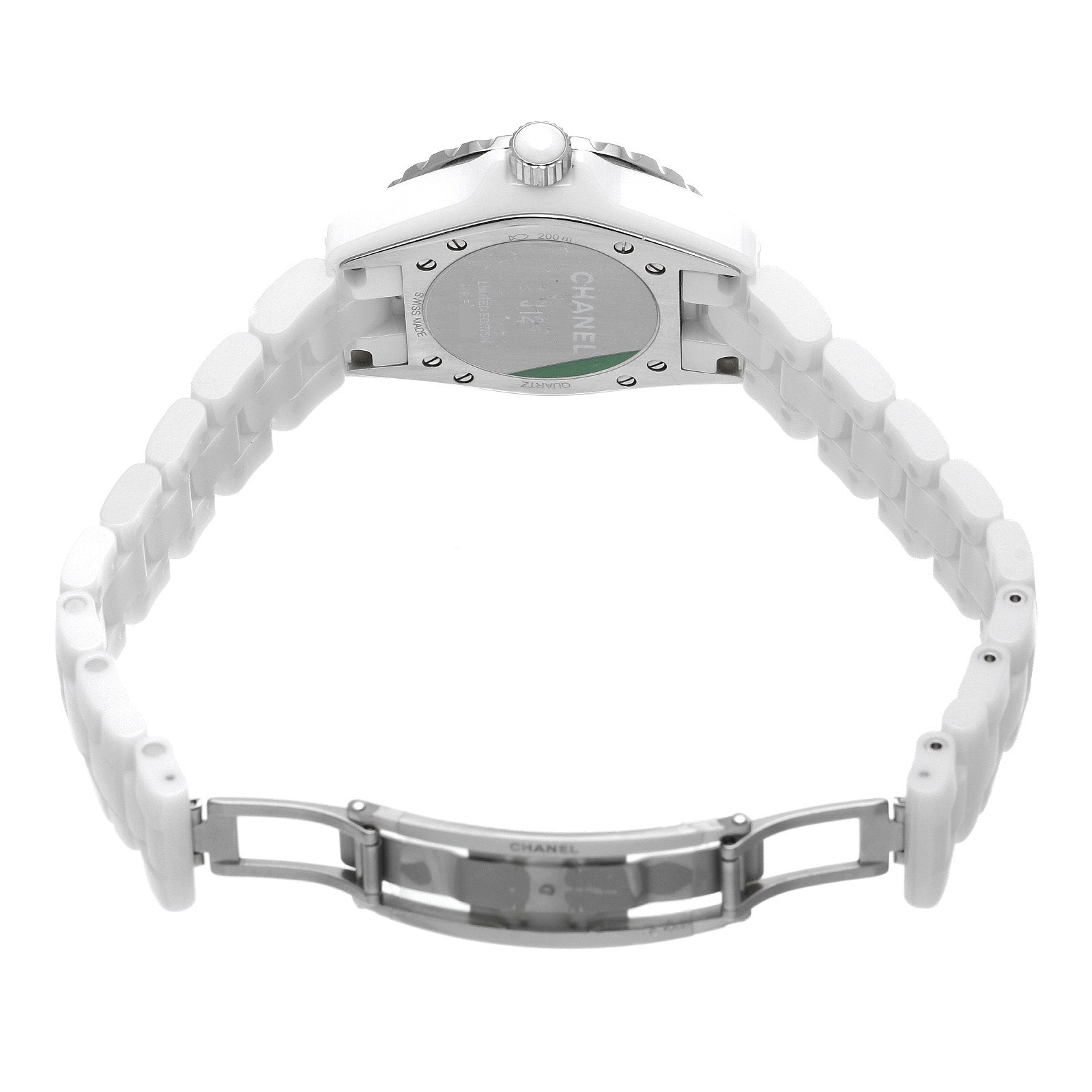  Shop Authentic Chanel J12 Quartz Diamonds Pink Dial White Steel Strap Watch for Women - J12 H5513 - Luxxuri