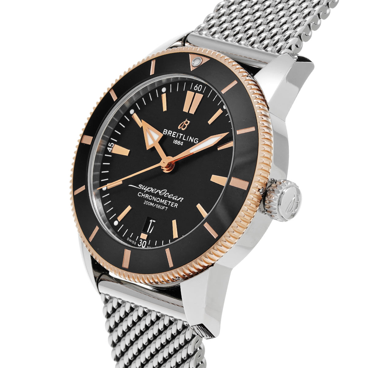  Shop Authentic Breitling Superocean Heritage B20 Automatic 44 Black Dial Silver Mesh Bracelet Watch for Men - UB2030121B1A1 - Luxxuri
