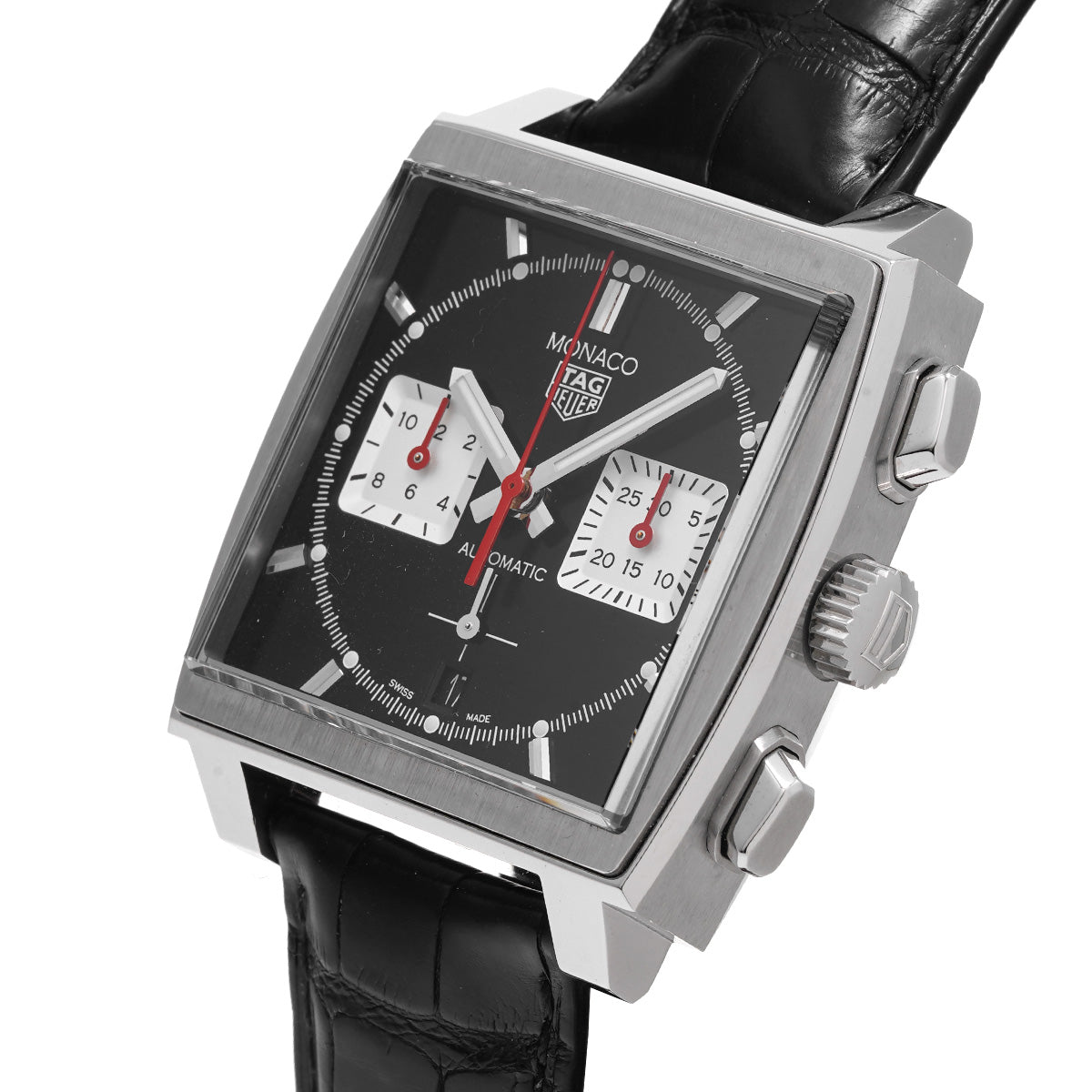  Shop Authentic Tag Heuer Monaco Automatic Chronograph Black Dial Black Leather Strap Watch for Men - CBL2113.FC6177 - Luxxuri