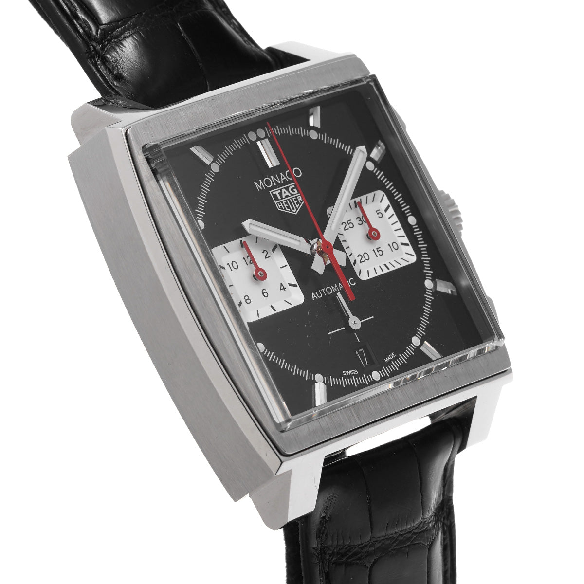  Shop Authentic Tag Heuer Monaco Automatic Chronograph Black Dial Black Leather Strap Watch for Men - CBL2113.FC6177 - Luxxuri