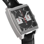  Shop Authentic Tag Heuer Monaco Automatic Chronograph Black Dial Black Leather Strap Watch for Men - CBL2113.FC6177 - Luxxuri