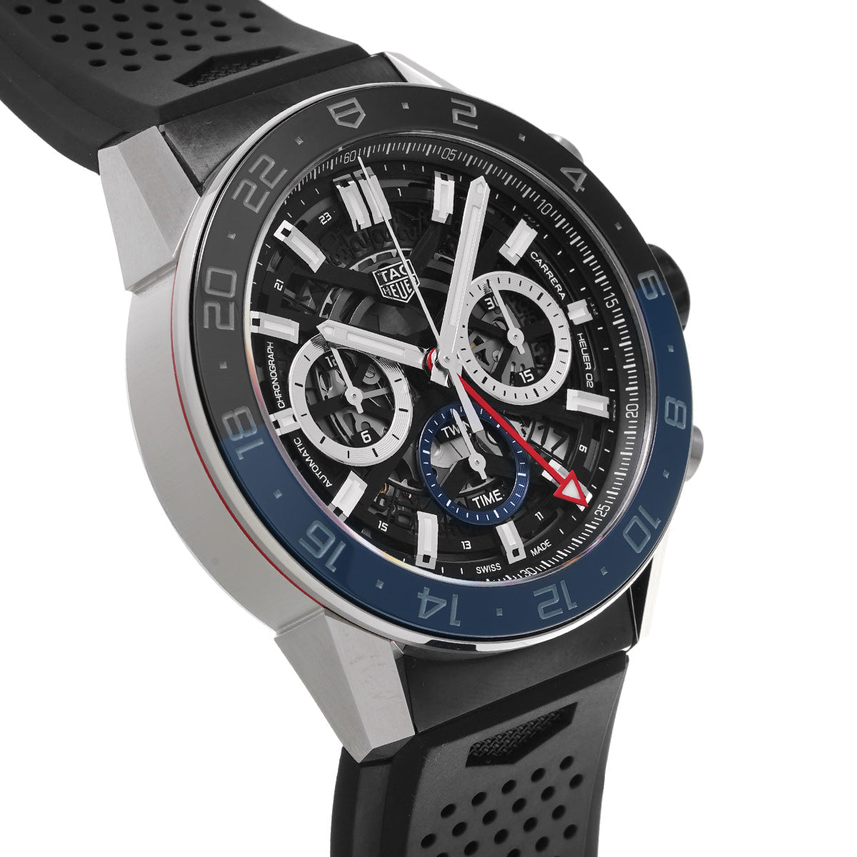  Shop Authentic Tag Heuer Carrera Automatic Chronograph Steel & Ceramic Black Dial Black Rubber Strap Watch for Men - CBG2A1Z.FT6157 - Luxxuri