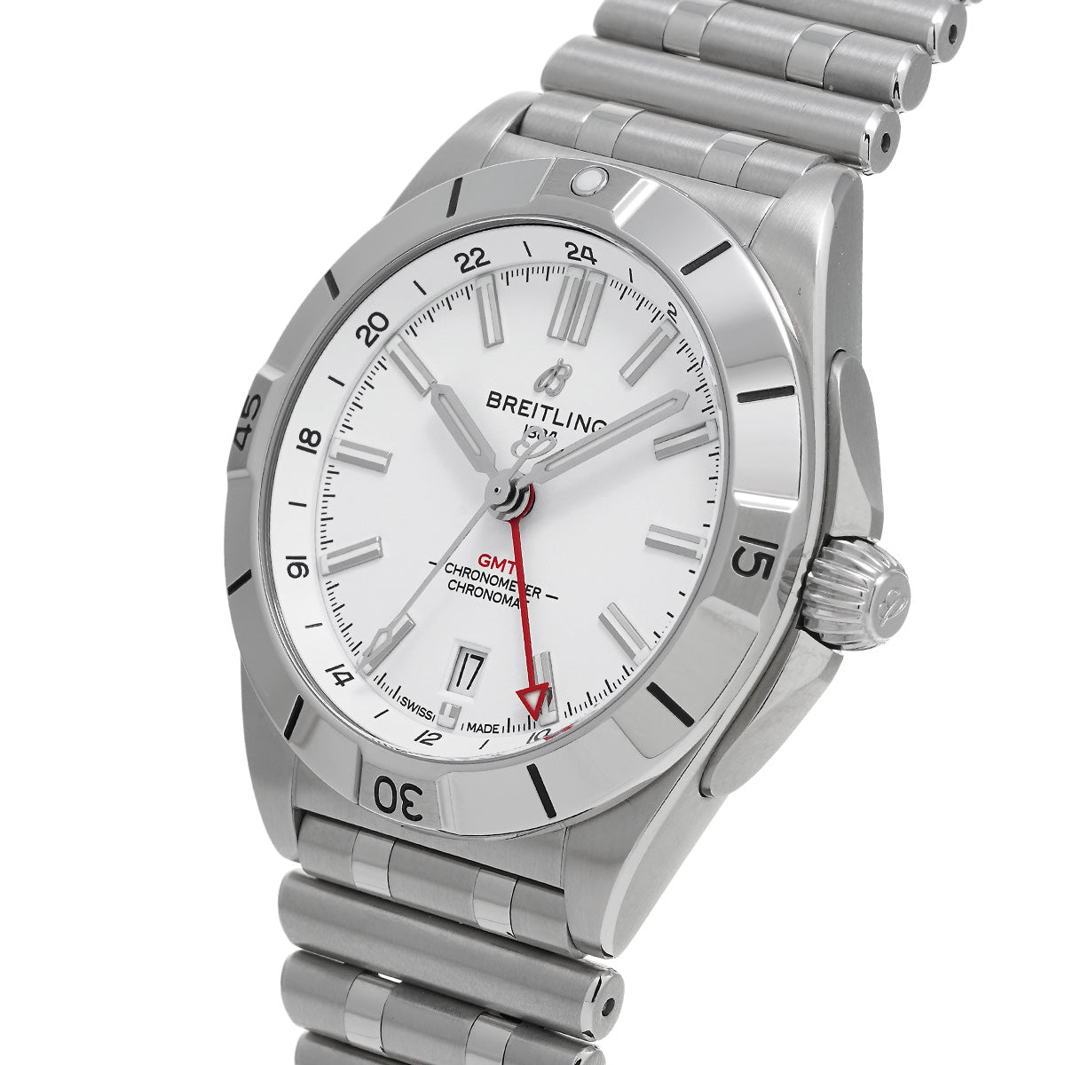  Shop Authentic Breitling Chronomat GMT 40 White Dial Silver Steel Strap Watch for Men - A32398101A1A1 - Luxxuri