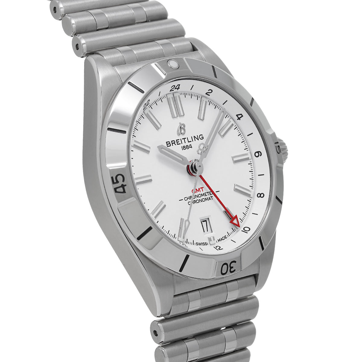  Shop Authentic Breitling Chronomat GMT 40 White Dial Silver Steel Strap Watch for Men - A32398101A1A1 - Luxxuri