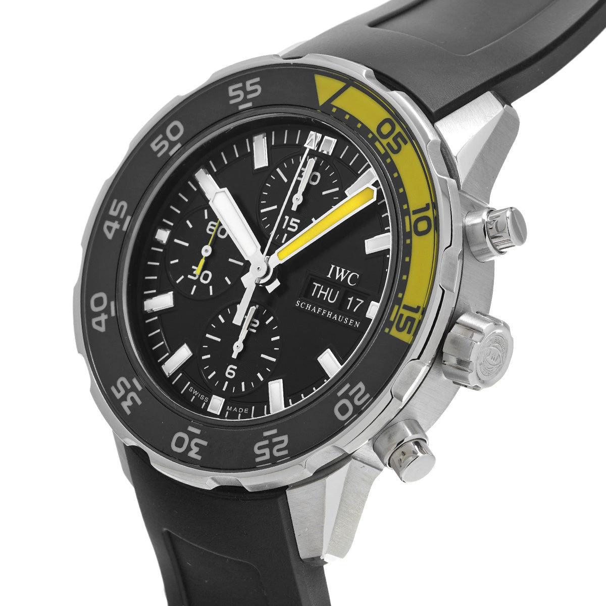  Shop Authentic IWC Aquatimer Automatic Chronograph Black Dial Black Rubber Strap Watch for Men - IW376709 - Luxxuri