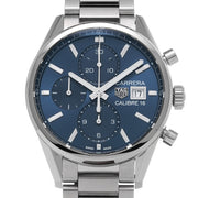  Shop Authentic Tag Heuer Carrera Chronograph 41mm Blue Dial Silver Steel Strap Watch for Men - CBK2112.BA0715 - Luxxuri