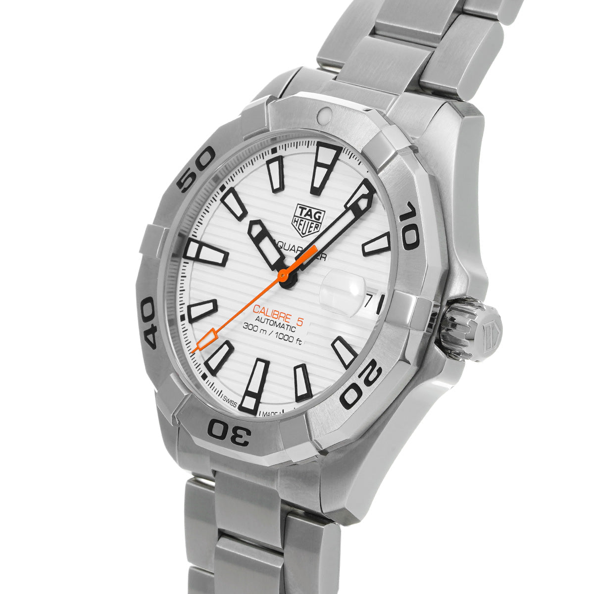  Shop Authentic Tag Heuer Aquaracer Automatic White Dial Silver Steel Strap Watch for Men - WBD2111.BA0928 - Luxxuri