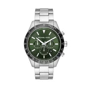  Shop Authentic Michael Kors Layton Chronograph Green Dial Silver Steel Strap Watch For Men - MK8912 - Luxxuri
