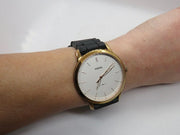  Shop Authentic Fossil The Minimalist Slim White Dial Blue Leather Strap Watch for Men - FS5371 - Luxxuri