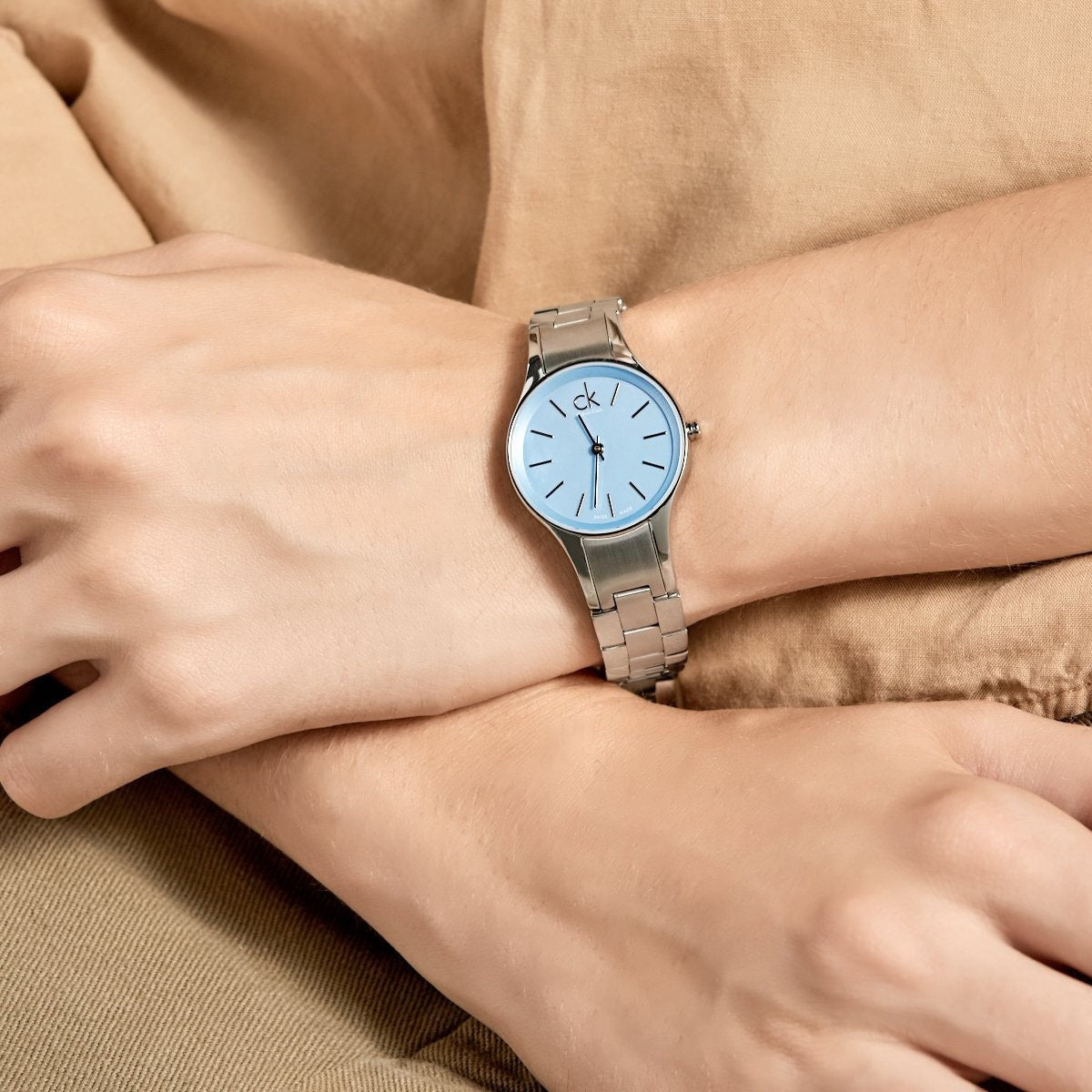  Shop Authentic Calvin Klein Simplicity Blue Dial Silver Steel Strap Watch for Women - K432314N - Luxxuri
